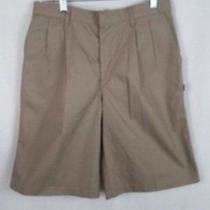 Dennis boys shorts Size 30x11 Beige khaki tan chino Prep Pleats School uniform